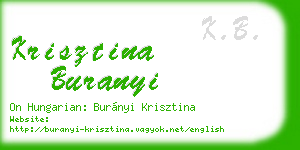 krisztina buranyi business card