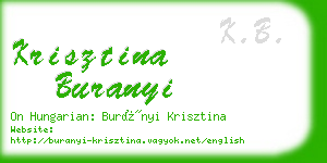 krisztina buranyi business card